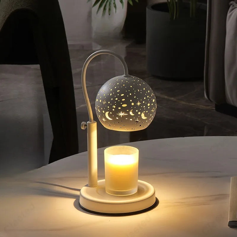 Celestial Candle Warmer Lamp With Starry Glow