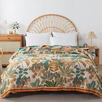 Flowers Cotton Blanket Bedspread Cooling Quilt
