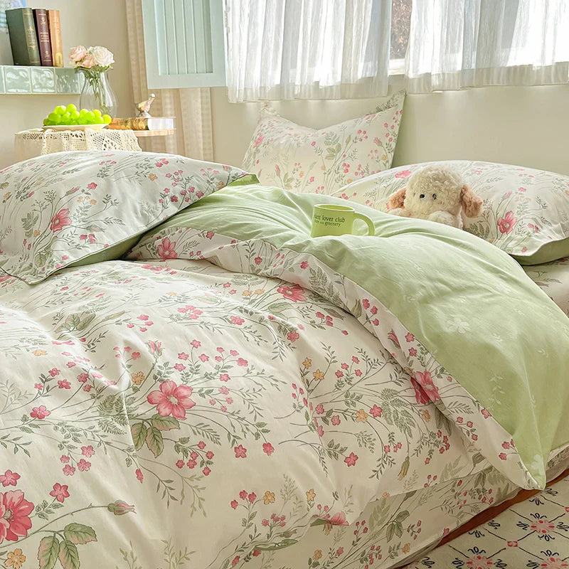 Floral Cotton Duvet Cover Set