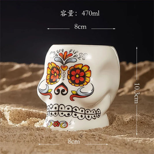 Tattoo Skull Tiki Cocktail Glasses