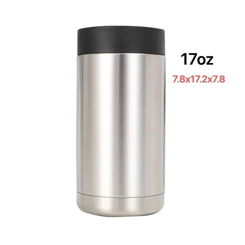 Porta lattine isolati in acciaio inox per birra, bottiglie refrigerate e lattine di soda, accessori per raffreddamento