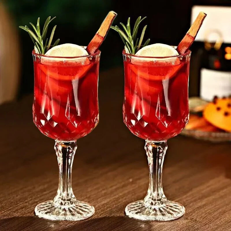 Vintage křišťálový pohár na destiláty, koktejly a víno s rytým motivem, sklenice na whisky, džus, pivní džbánek, nápojové nádobí do domácího baru