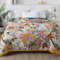 Flowers Cotton Blanket Bedspread Cooling Quilt