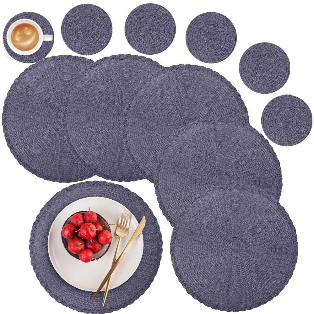 Sets de table tissés en tissu (lot de 6 pièces)