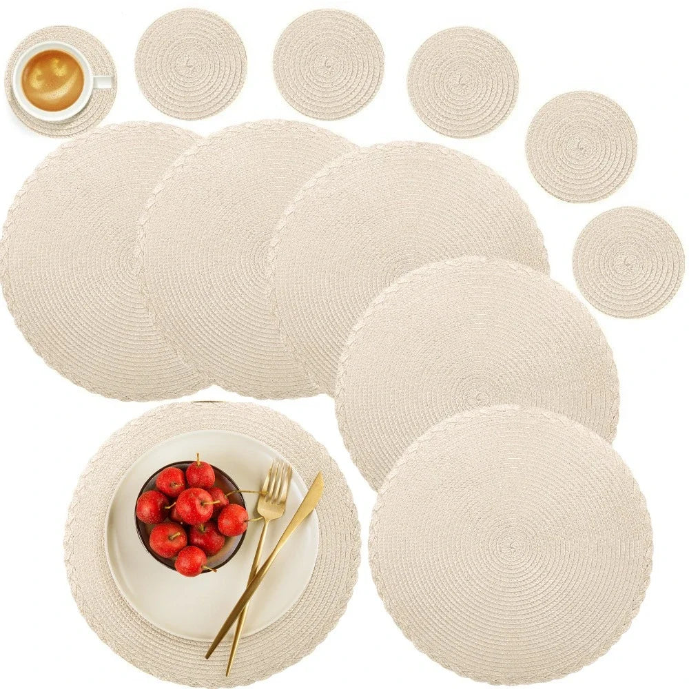 Sets de table tissés en tissu (lot de 6 pièces)