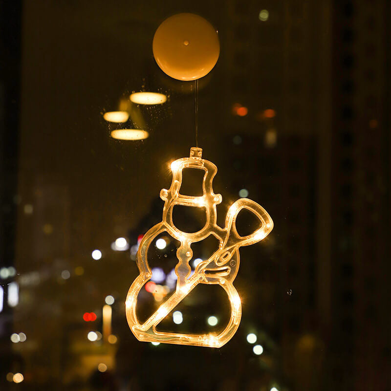 Santa Snowman Cup Lights for Festive Windows