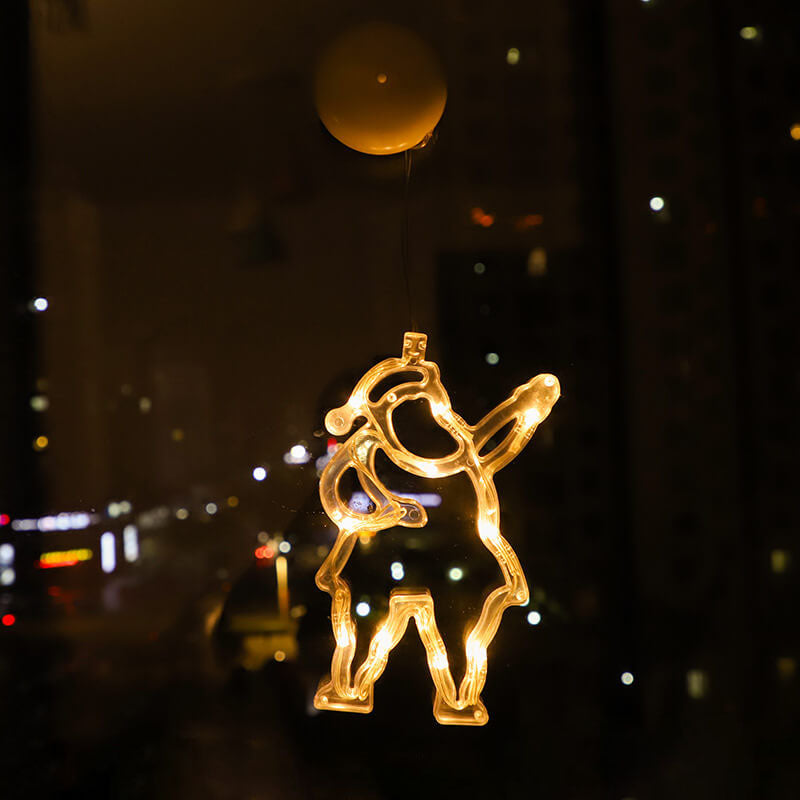 Santa Snowman Cup Lights for Festive Windows