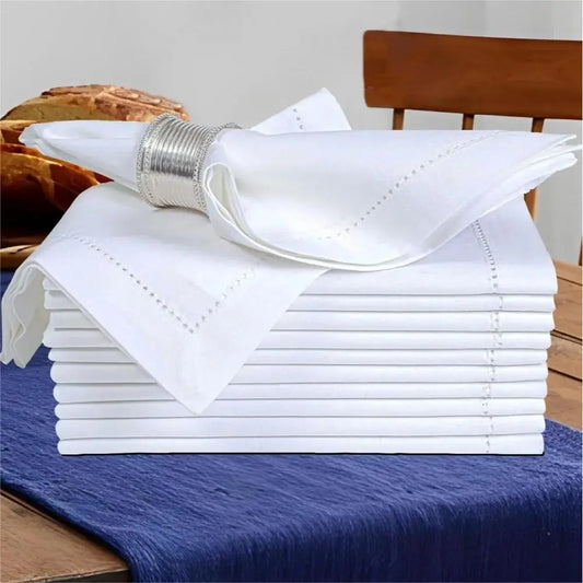 Set di 6 tovaglioli in lino con orlo, tovaglioli di stoffa per Natale, colore naturale, tovaglioli da cena lavabili in lino