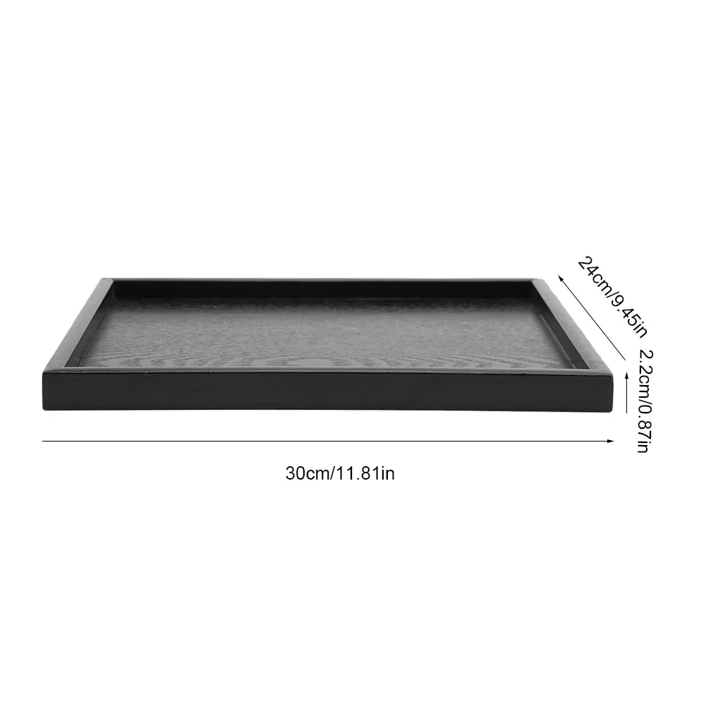 Wooden Tea Tray Rectangle Shape Solid Wood Tea Coffee Snack Food Meals Serving Tray Plate for Home Hotels Restaurants Canteens