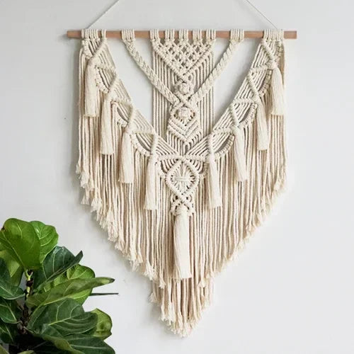 Tenture murale macramé tissée - Tapisserie bohème chic