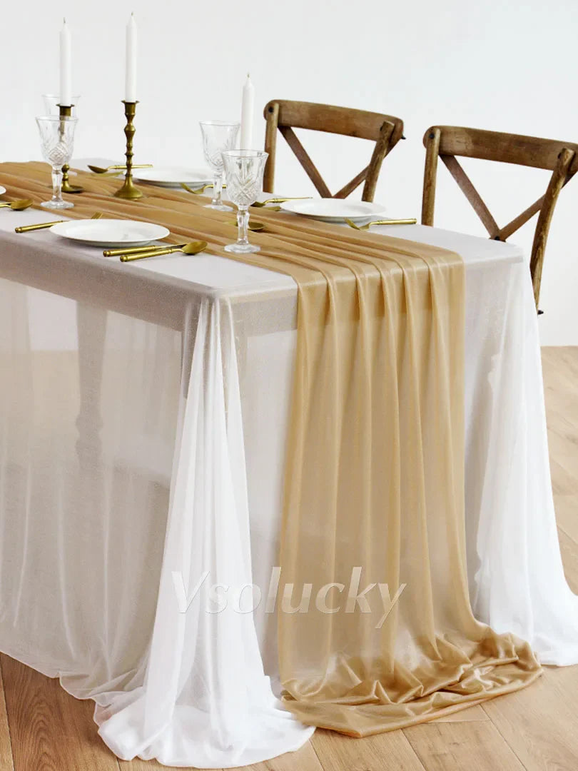 Table Runner Luxury Sheer for Wedding Rustic Boho Party Bridal Shower Birthday Christmas Decorations