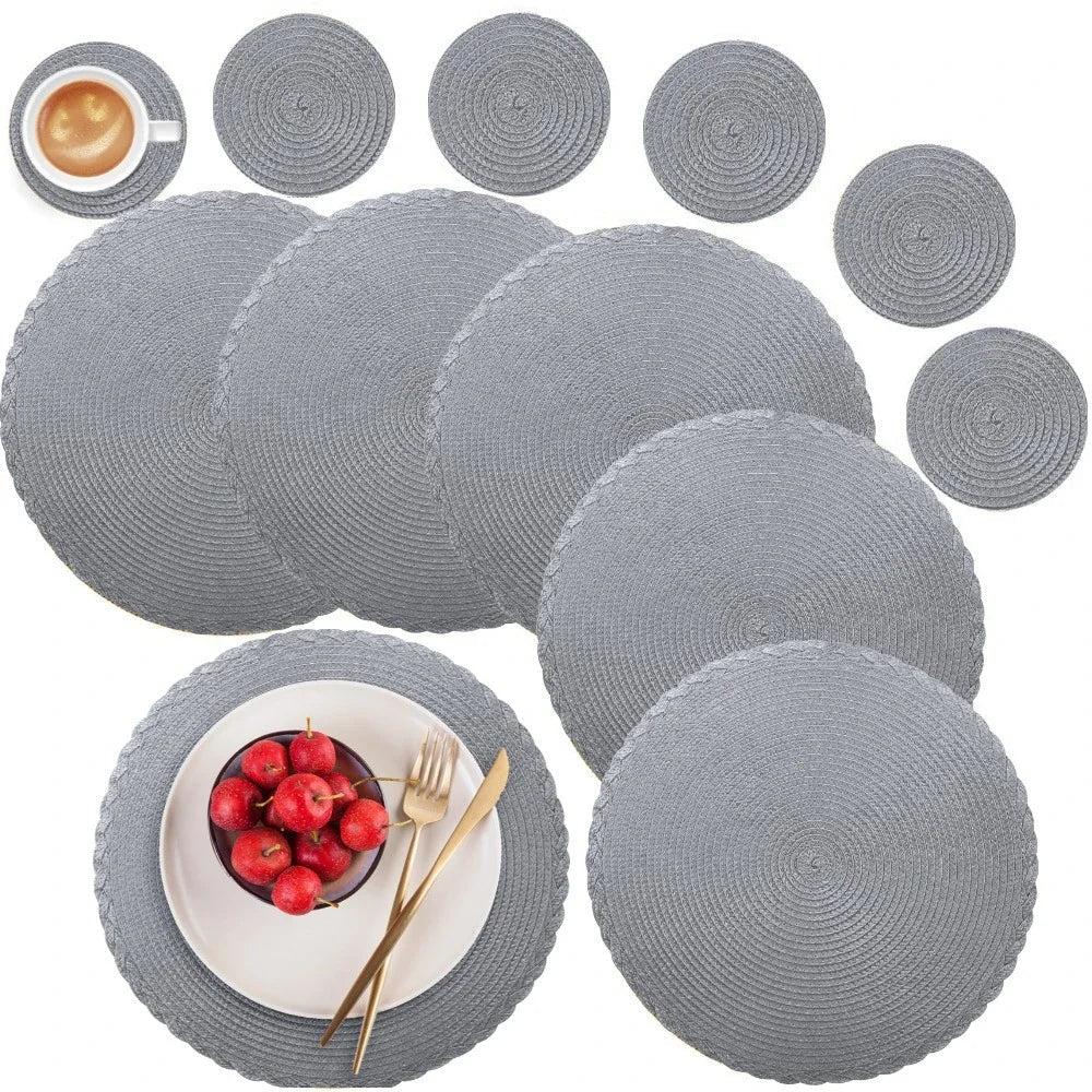 Sets de table tissés en tissu (lot de 6 pièces)