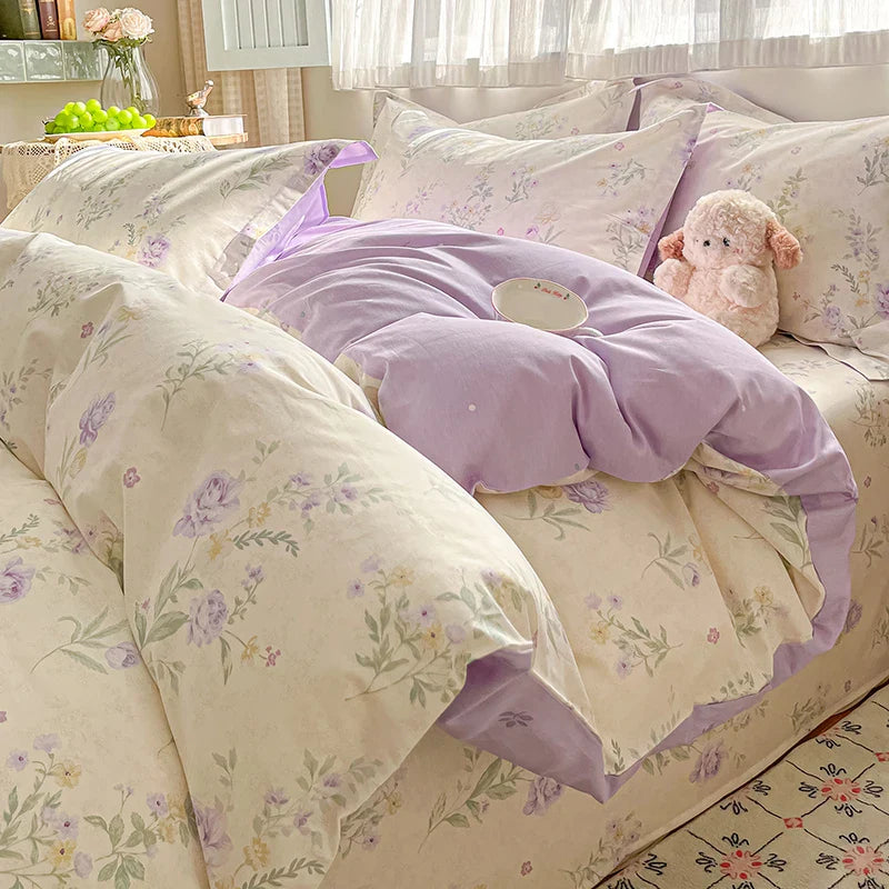Floral Cotton Duvet Cover Set