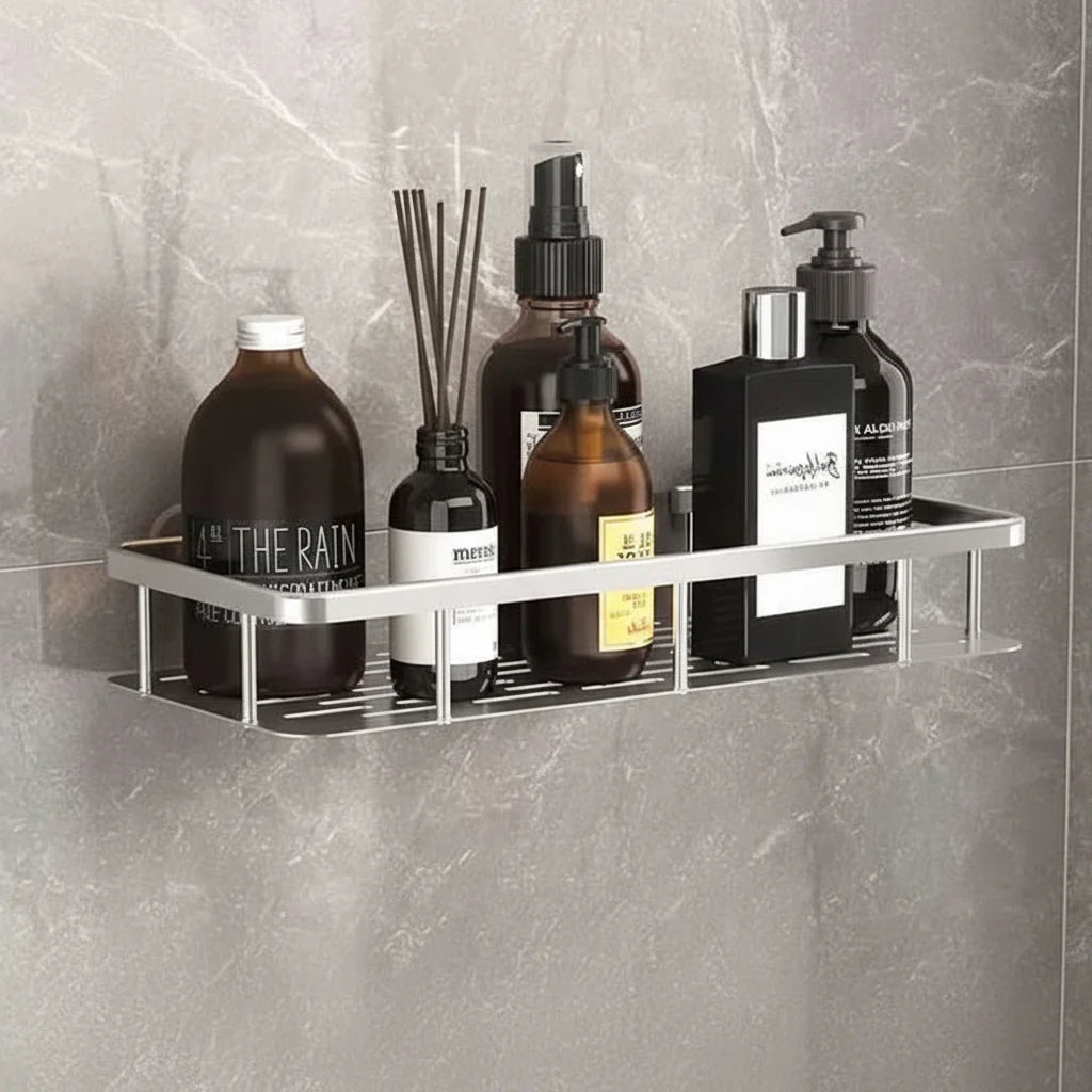 Adhesive Bathroom Shelf for Drill-Free Style