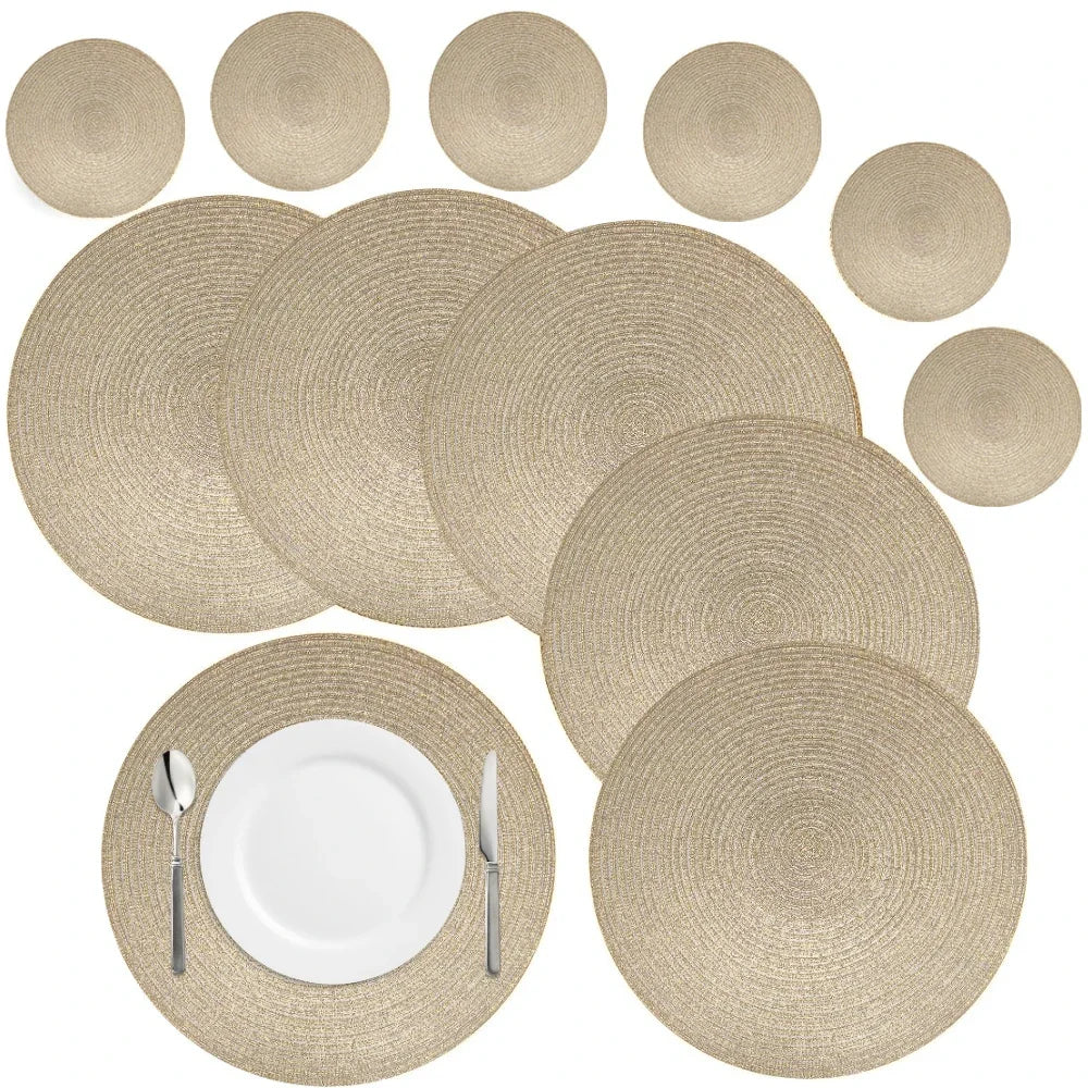 Sets de table tissés en tissu (lot de 6 pièces)