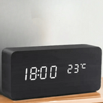 Orologio in legno con display attivato dalla voce a LED
