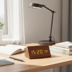 Orologio in legno con display attivato dalla voce a LED