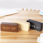 Natural Wood LED Alarm Clock – Warms Your Bedside