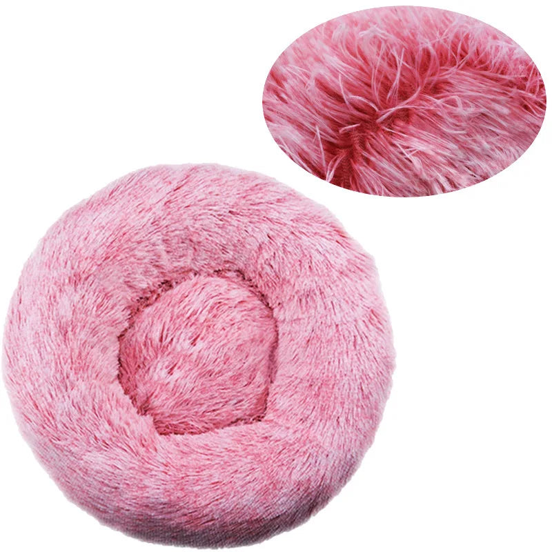 Rundes Hundebett Winterwarm Katzenbett Plüschkorb für Hunde, waschbares Haustierbett für kleine, mittlere und große Hunde, Sofa für Katzen