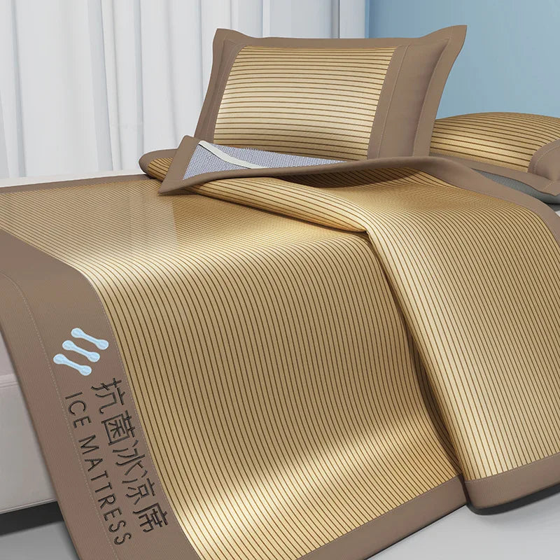 Ice Silk Cool Mat Bed Sheet Set