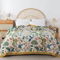 Flowers Cotton Blanket Bedspread Cooling Quilt