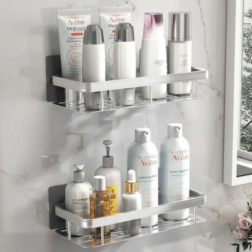 Adhesive Bathroom Shelf for Drill-Free Style