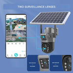 Dual-Lens Solar Security Camera for Total Coverage
