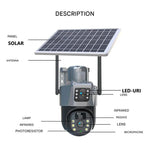 Dual-Lens Solar Security Camera for Total Coverage