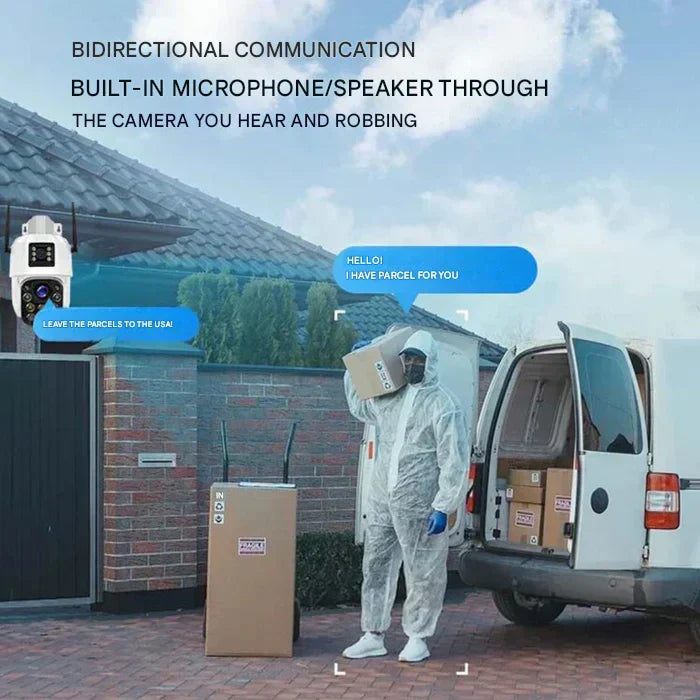 Dual-Lens Solar Security Camera for Total Coverage