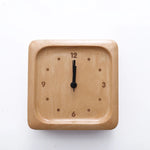 Solid Beech Wood Alarm Clock with Analog Movement and Silent Mechanism