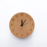 Solid Beech Wood Alarm Clock with Analog Movement and Silent Mechanism