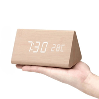 WOODSENSE – LED Wooden Clock with Voice Control for Stylish Time Display