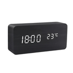 Natural Wood LED Alarm Clock – Warms Your Bedside