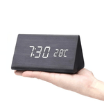 Natural Wood LED Alarm Clock – Warms Your Bedside