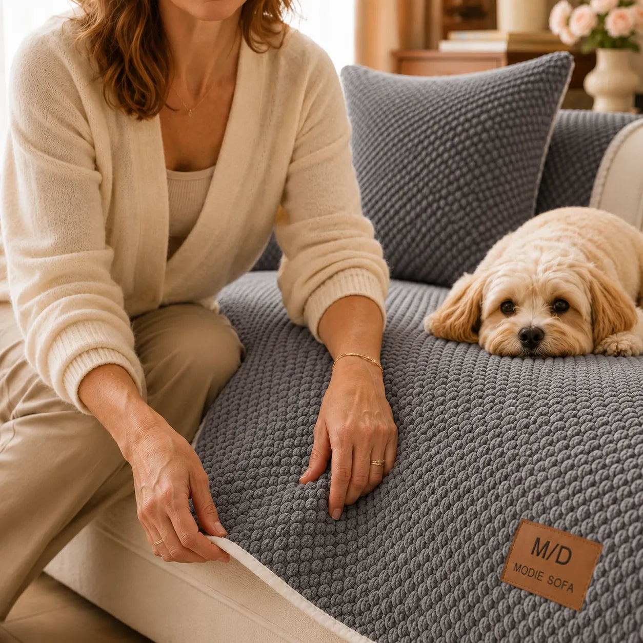 Copertura per divano antiscivolo con stile a prova di animali domestici
