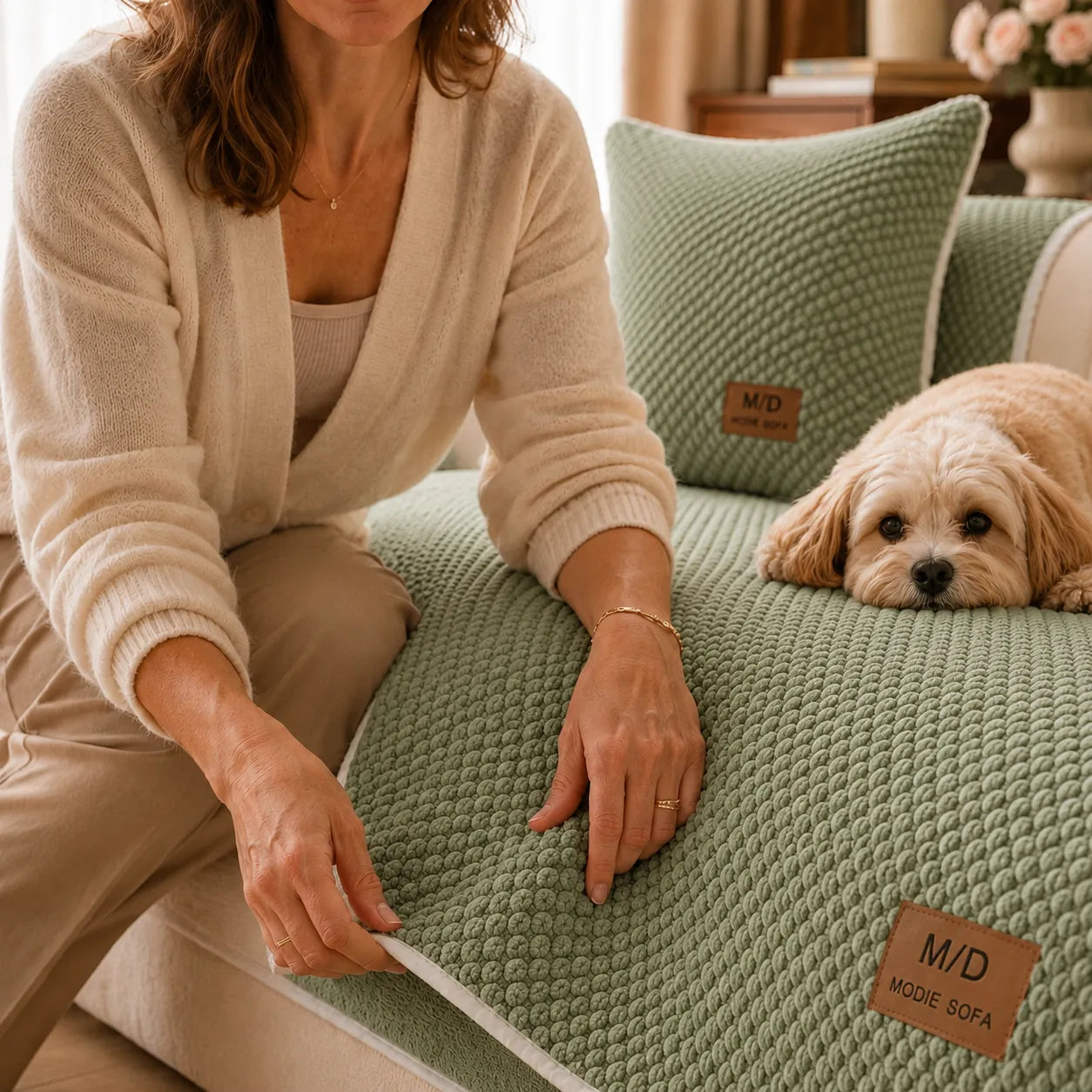 Copertura per divano antiscivolo con stile a prova di animali domestici