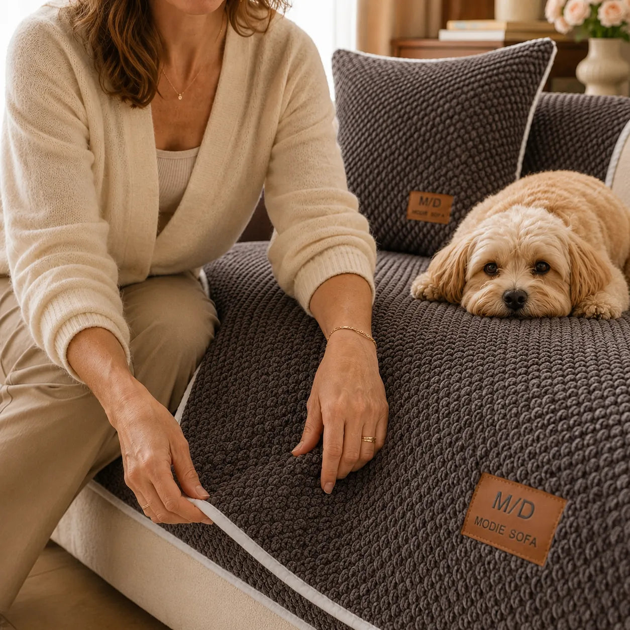 Copertura per divano antiscivolo con stile a prova di animali domestici