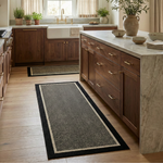 Washable Non-Slip Kitchen Mat Set of Polypropylene with Ribbed Texture