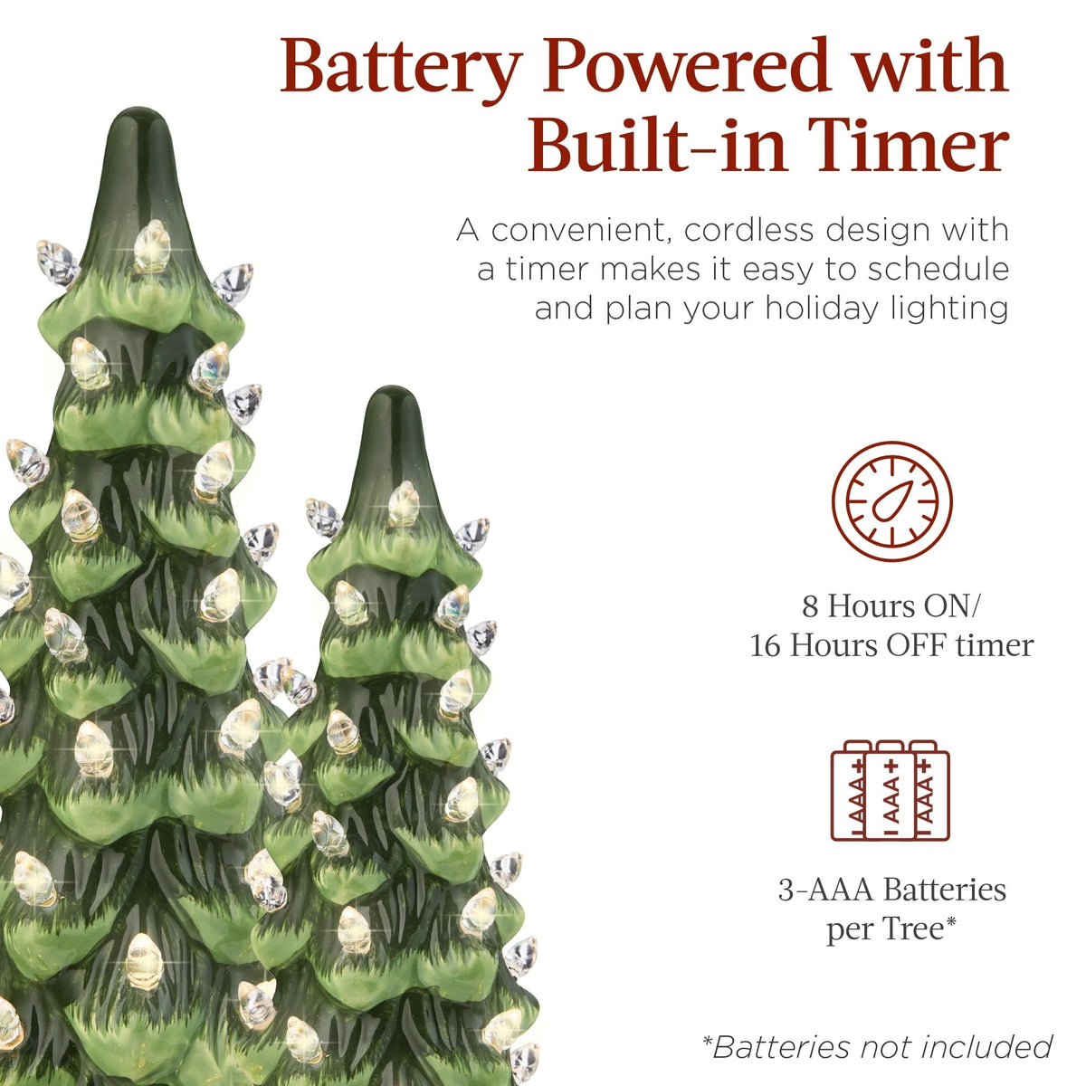 Ceramic Christmas Tree Light With Festive Glow
