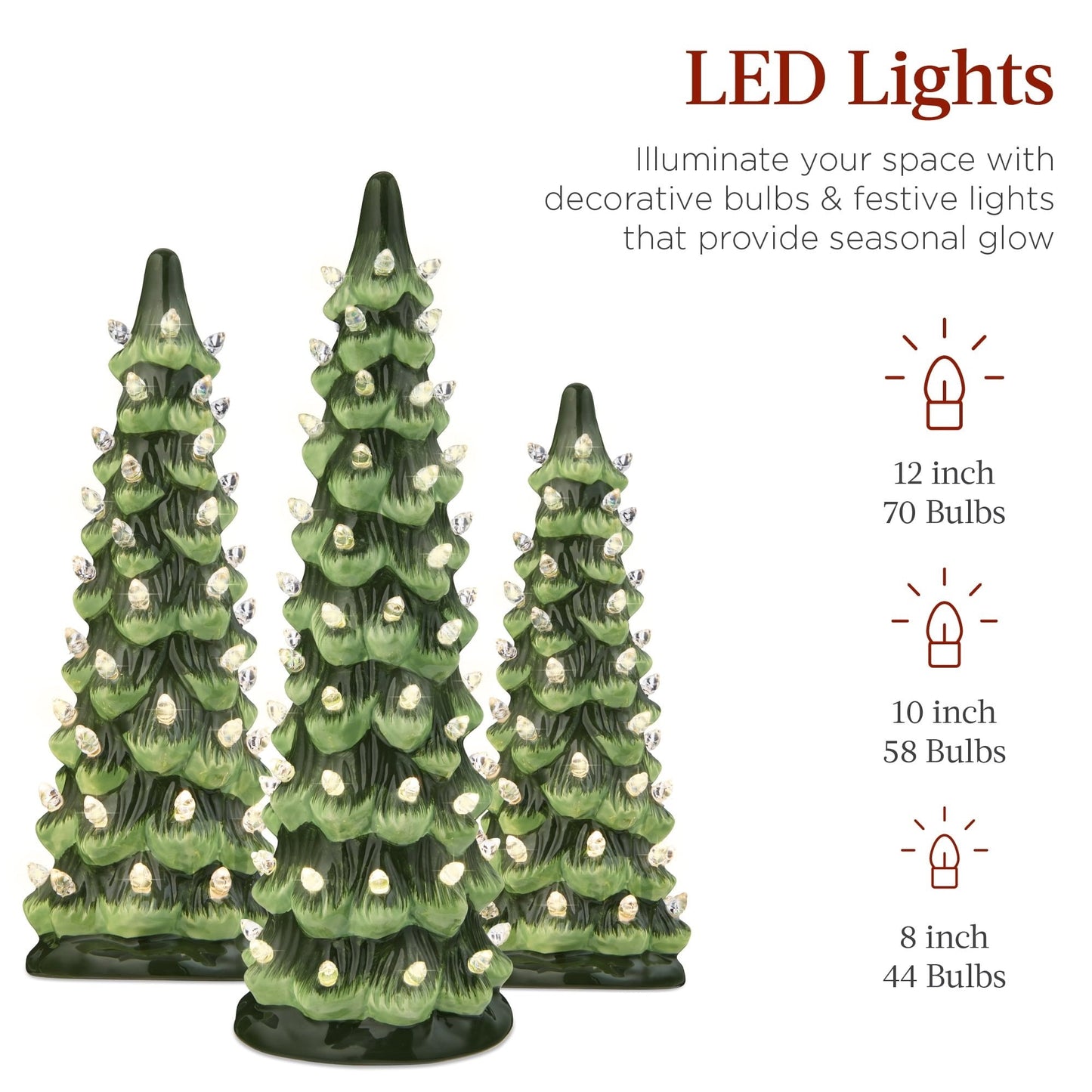 Ceramic Christmas Tree Light With Festive Glow
