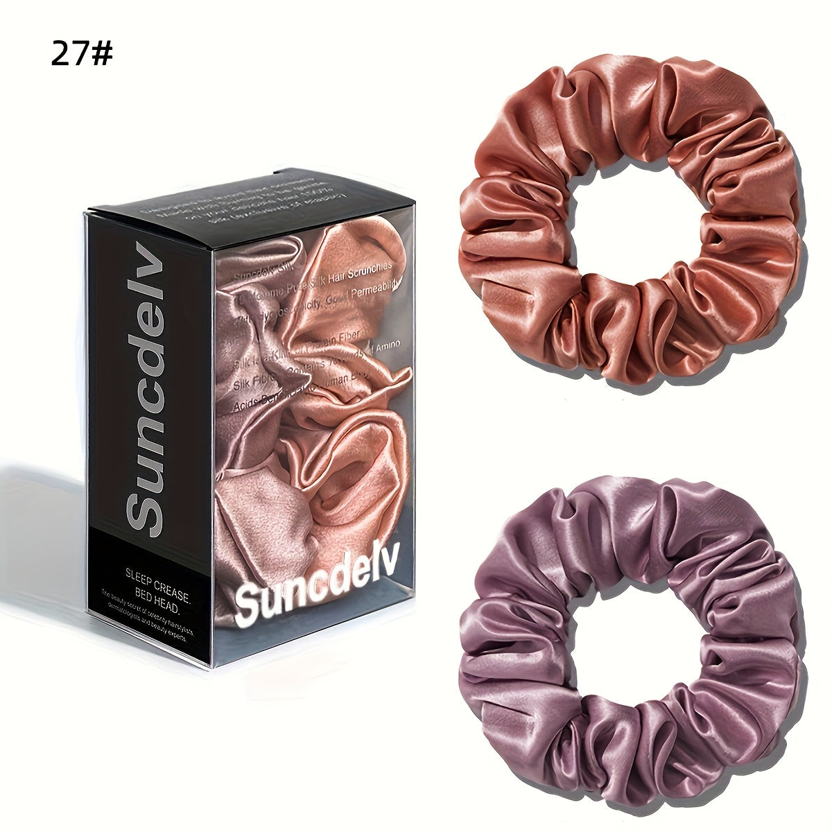 2pcs High Quality 100% Silk Hair Scrunchies | Solid Color Minimalist Big Hairbands, 3.5CM Width, 22Momme, Valentine'S Day Gift, SUNCDELV SLIK