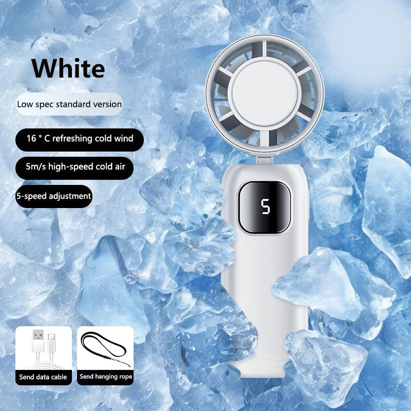 Turbo Handheld Fan With Instant Ice Cooling