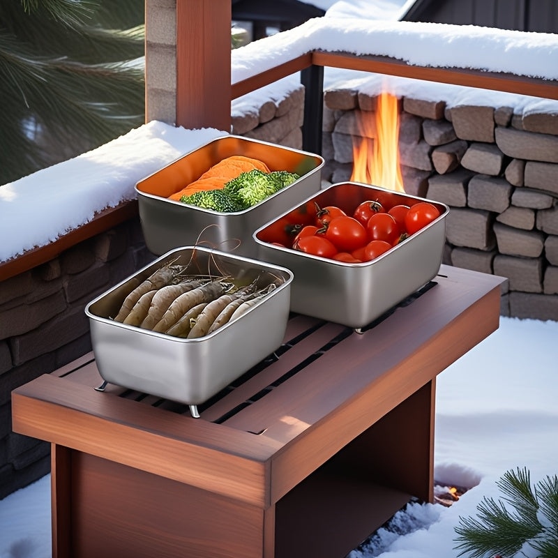 Stainless Steel Food Storage Set For Tidy Spaces