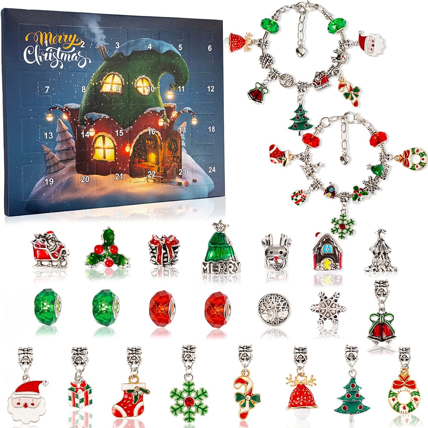 Calendario dell'Avvento Fai-da-Te per Creare Braccialetti Festivi