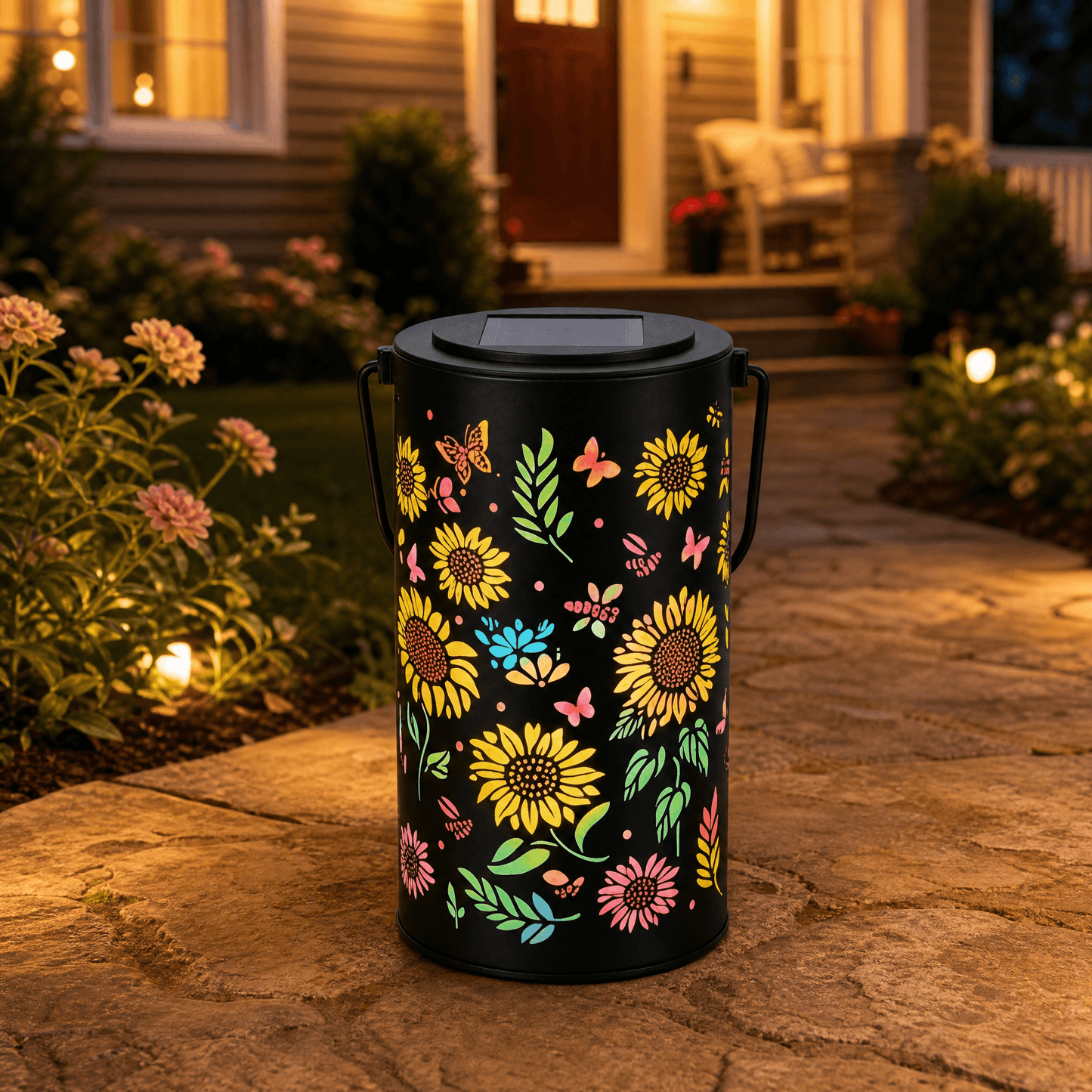 Solar Sunflower Lantern for Garden Glow