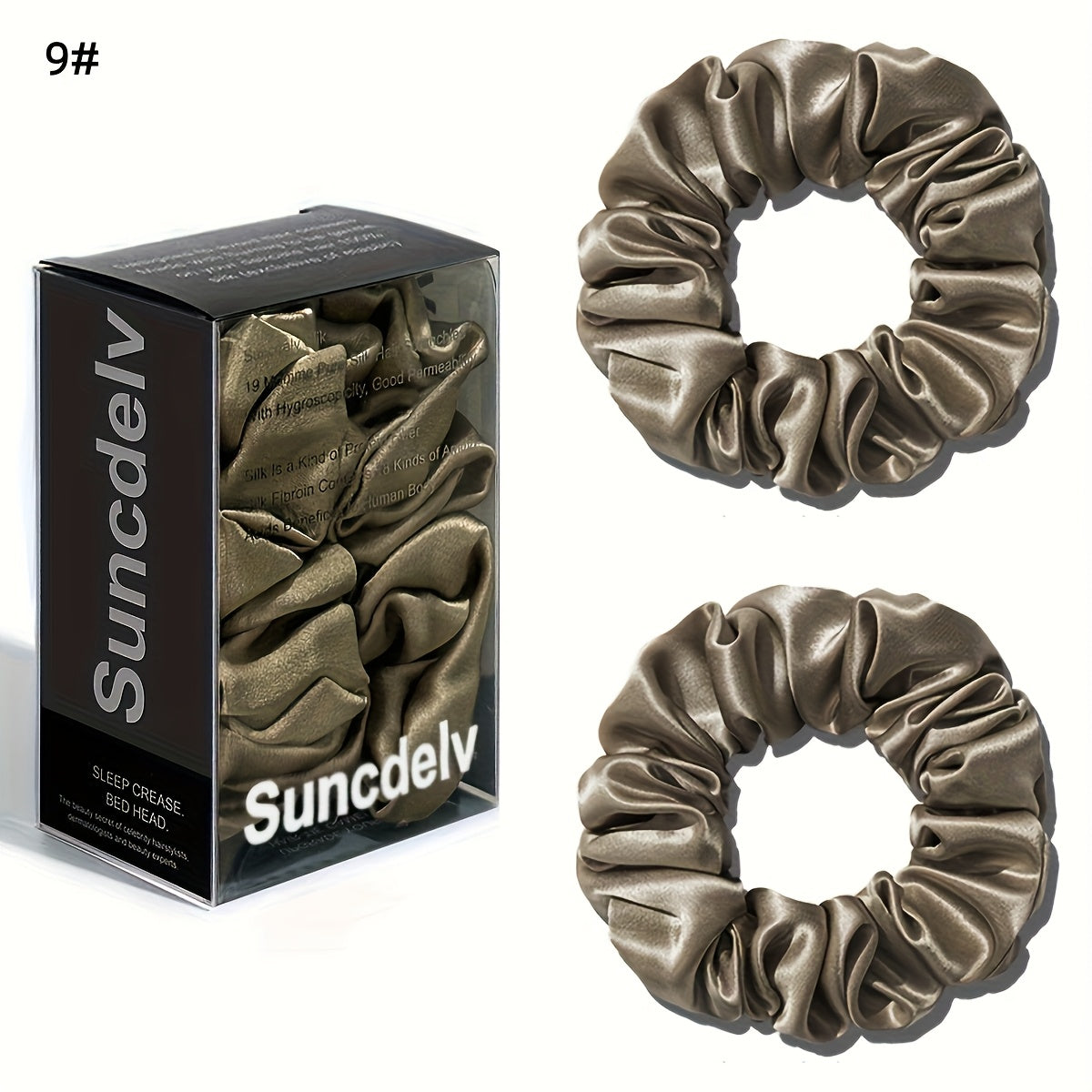 2pcs High Quality 100% Silk Hair Scrunchies | Solid Color Minimalist Big Hairbands, 3.5CM Width, 22Momme, Valentine'S Day Gift, SUNCDELV SLIK