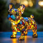 Lampada da tavolo in vetro colorato con motivo animale luce notturna decorativa