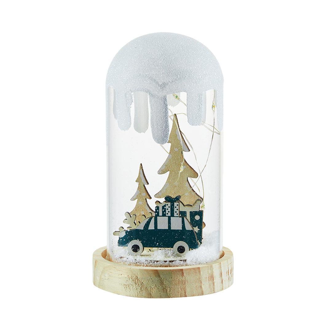 Snowy Glass Dome Lamp For Holiday Glow
