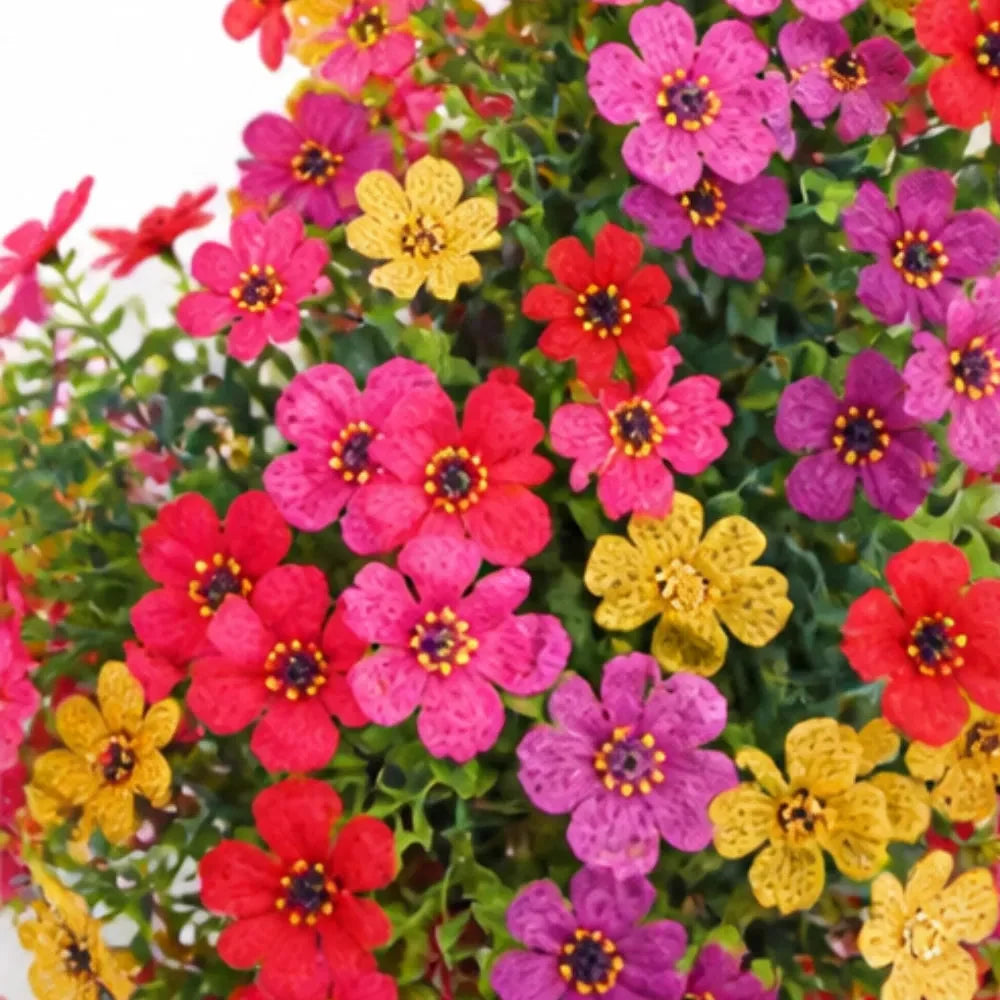 Vaso con Fiori Artificiali per Colori da Giardino tutto l'Anno