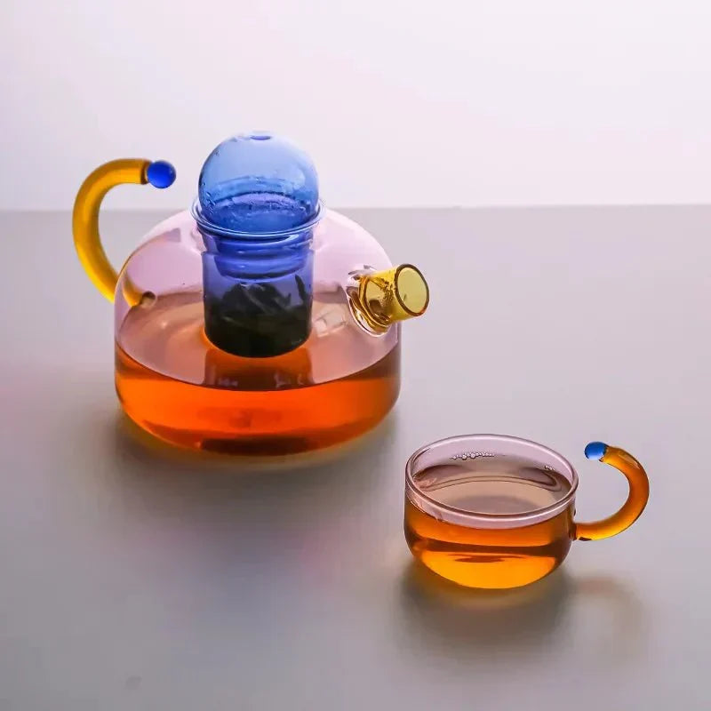 Translucent Glass Kettle Set For Elegant Tea